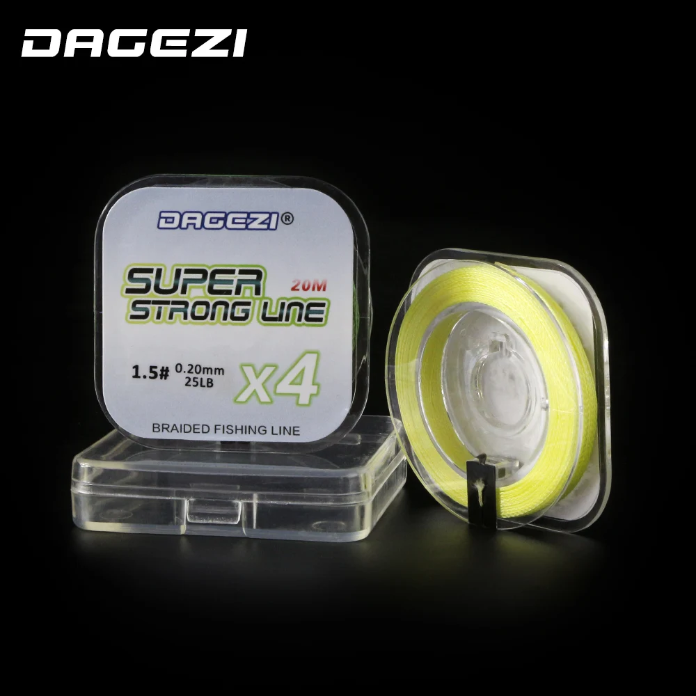 

DAGEZI Super Strong 4 strand PE Braided Fishing Line Leader line 20M Multifilament Fishing Line Carp Fishing Sea Fishing lines