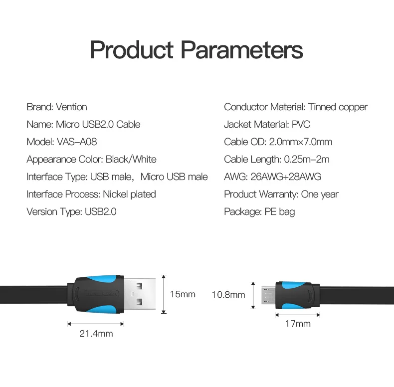 Vention Micro USB2.0 кабель для зарядки мобильного телефона супер зарядное устройство 1,5 м 1 м USB кабель синхронизации данных для samsung Android кабель