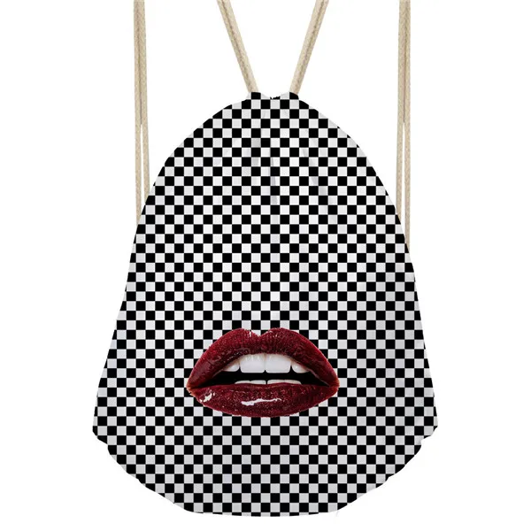 FORUDESIGNS/пикантные красные губы 3D принт женский рюкзак для путешествий для девочек спортивные сумки для Fintess маленькие мешочки с кулиской женская сумка Mochila - Цвет: CC1303Z3