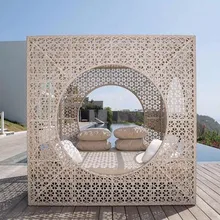 Новое поступление патио открытый сад плетеный дом форма шезлонг мебель