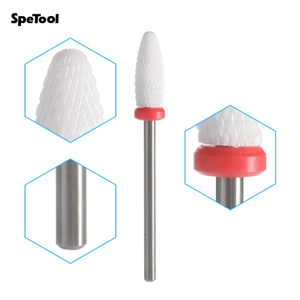 SpeTool Ceramic Drill Bits H Type Fine Teeth 3/32'' Shank For Dental Drill Tooth Care Teeth