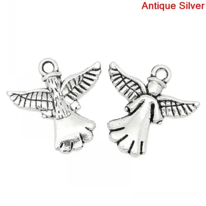 

Retail Charm Pendants Angel Antique Silver 20x20mm,50PCs