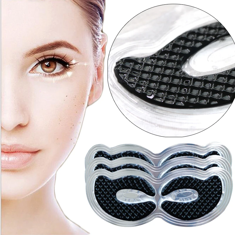 EFERO 3pair=6pcs Black Eye Mask Crystal Gel Black Mask for the Eyes