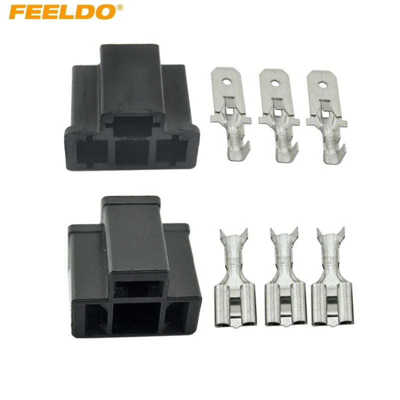 FEELDO 10 комплектов автомобиль мотоцикл H4/HB2/9003 водонепроницаемый DIY штекер/гнездо