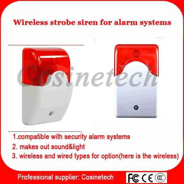 Wireless home alarm siren with sound&light,Flash siren indoor strobe