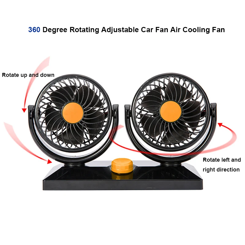 12 В в/В 24 в автомобильный Кондиционер вентилятор портативный Ventilateur мини-вентилятор бесшумный 360 градусов вращающийся Регулируемый