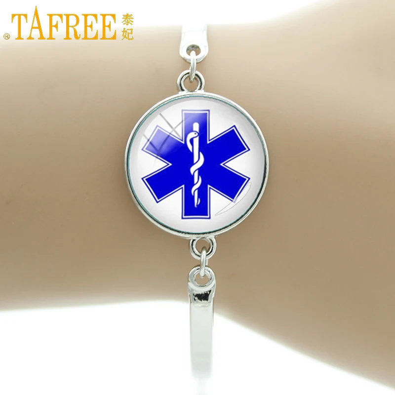 

TAFREE fashion blue Star of life bracelet elegant charming women Diabetic Medical Alert Dentist Doctor jewelry gifts B1330