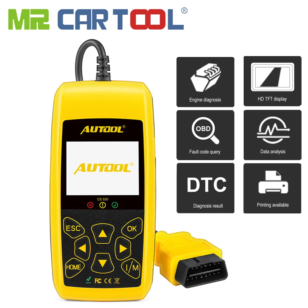 AUTOOL CS520 Auto Code Reader Automotive Scanner OBD Car Diagnostic