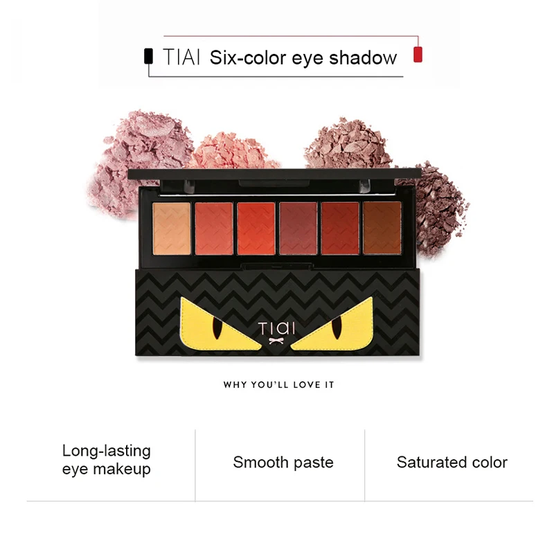 

GECOMO Eye Shadow Palette Makeup Cosmetics Diamond Glitter Metallic 6 Color Nude Cream Pigmented Professional Mini Shadow Kit