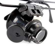New Hi-Q 20X Jeweler Loupe Magnifier Glasses Watch Repair LED Lighted Tools Black 2017 Hot