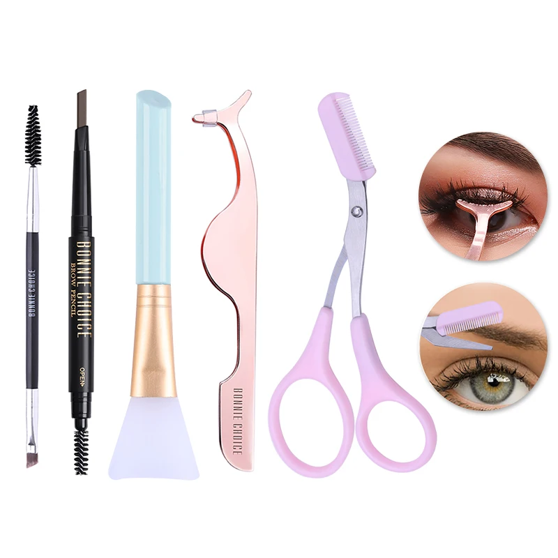 

Makeup Tool Eyebrow Pencil with Brush Face Mask Eyelash Mirror Eyebrow Trimmer Eyelash Hair Scissors Comb