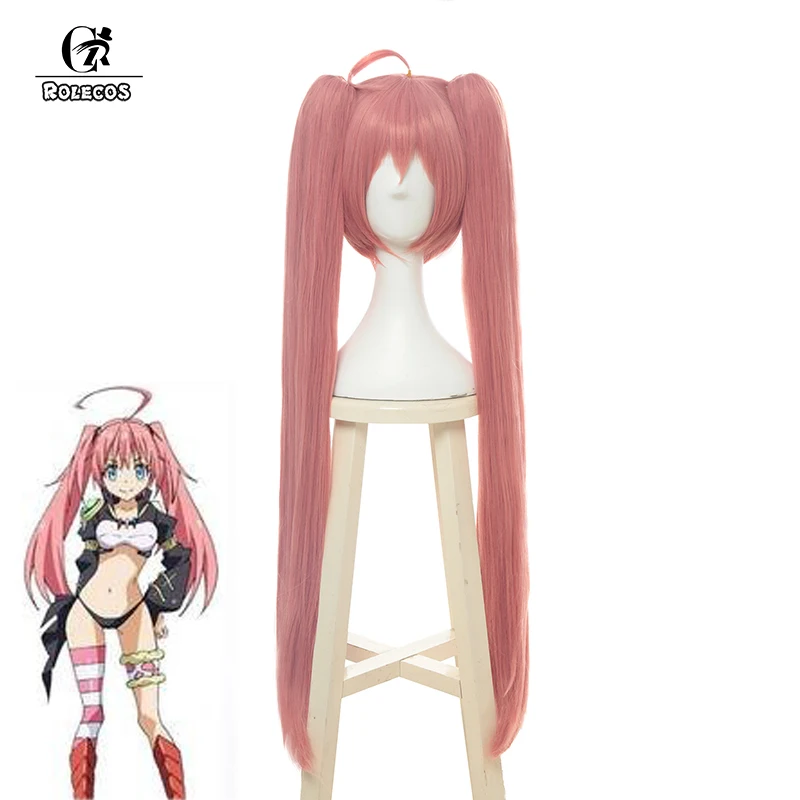 

ROLECOS Milim Nava Cosplay Long Hair 90cm That Time I Got Reincarnated as a Slime Pink Women Hair Tensei shitara Slime Datta Ken