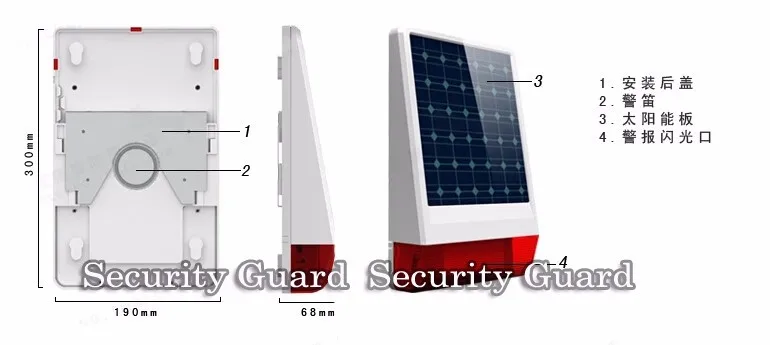 Новинка,, беспроводная Солнечная Сирена, вспышка 110 дБ, только для нашей системы сигнализации, 315 МГц, включает батарею, популярную во всем мире