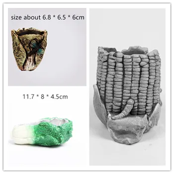 

Corn Vegetables 3D Pot Molds for Concrete DIY Succulent Plants Cactus flower pot making tool Silicone mold Cement planter mould