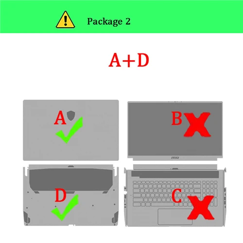 Тетрадь защитная накладка для телефона Ноутбук Стикеры для MSI GL63 GL73 GF63 GP63 GP72 GP73 GP72MVR GS40 GS65 GS72 GS75 ноутбук кожи - Цвет: Package-2    A D
