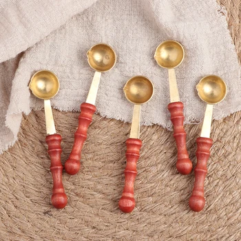

Anti-Hot Sealing Wax Spoon For Wax Melted Dissolve Seal Stamp Envelope Letter Craft Handle Spoon Kitchen Toys for Child Kids