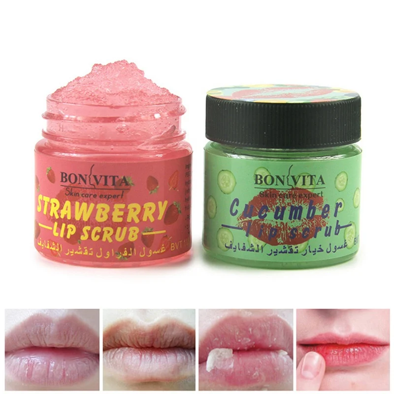 

Strawberry Cucumber Soft Moisturizing Exfoliating Lip Scrub Exfoliator Fruit Treatment Nourish Scrub Treat