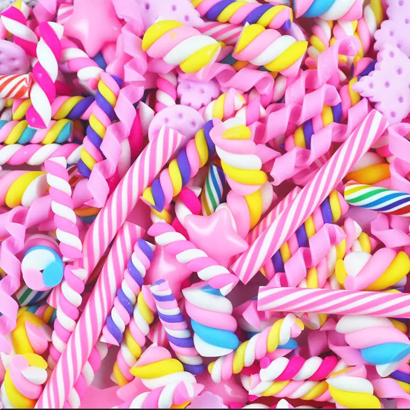 100PCS DIY Slime Charms With Candy Sugar Chocolate Cake Resin Flatback of Slime Beads for Ornament Scrapbook Crafts Toy  (3)
