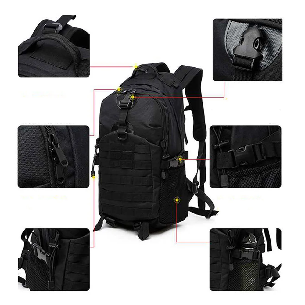  45L Military Tactical Rucksack Trekking Bag Hiking Mountaineering Biking Outdoor Backpack for Trave