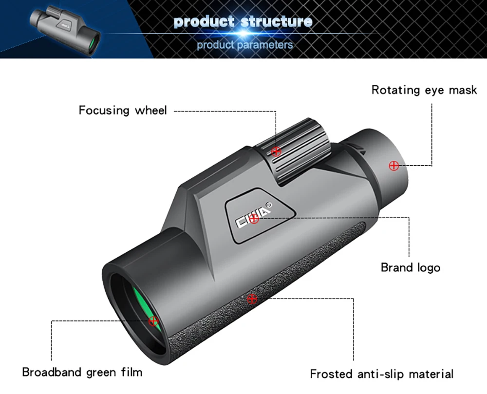 CIWA профессиональный хороший HD монокуляр для зрения глаз 10X42 мощный однофокусный телескоп окуляр HD мощный Монокуляры с одним объективом