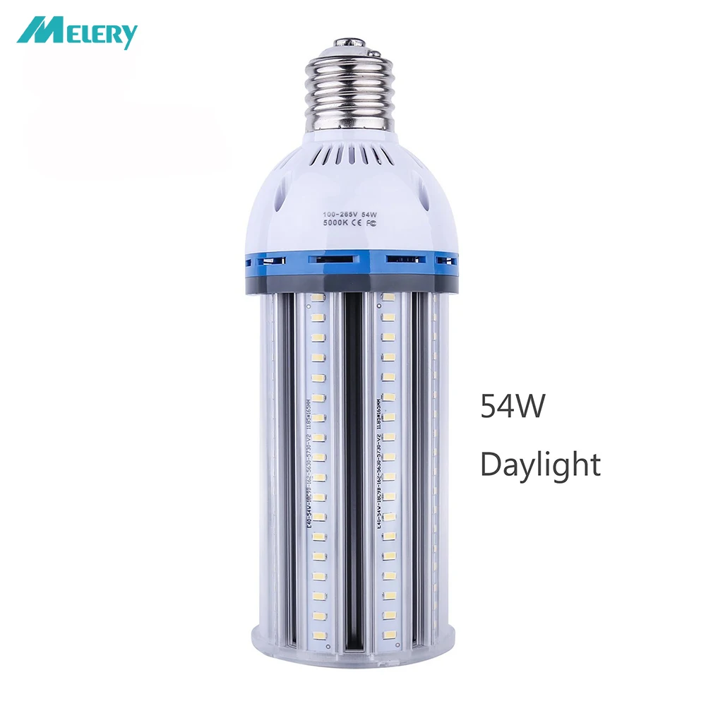 

54W E40 LED Corn COB Bulbs Replacement for Halogen HQL HID HPS CFL 5500Lm Light for Warehouse Garage Road Garden School Workshop
