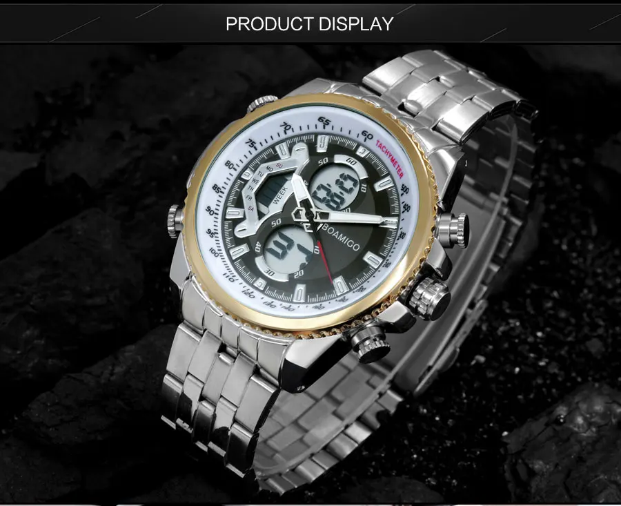 BOAMIGO Dual Display Wristwatches Men Digital Sport Watches Quartz Movement Man Watch Top Brand Luxury Time Module Relogio Uhren (1)