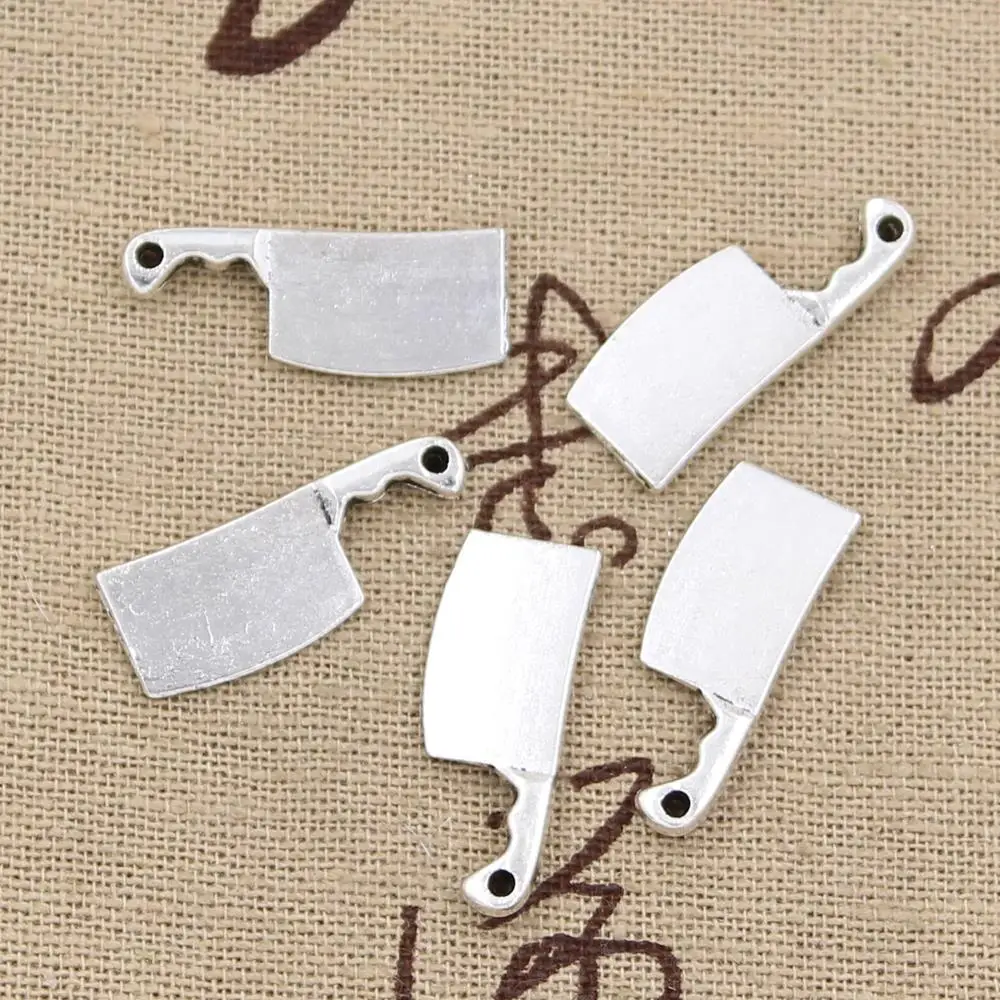 

30pcs Charms kitchen knife meat cleaver 23x9mm Antique Silver Bronze Plated Pendants Making DIY Handmade Tibetan Jewelry