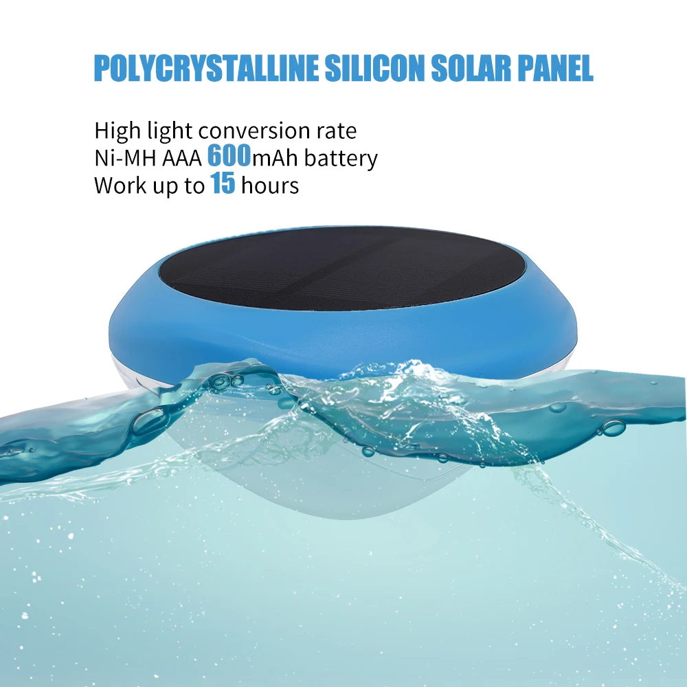 

LED Solar Powered Light Outdoor Floating Pool Light Colorful Swimming Underwater LED Night Light Lamp for Garden Party Decor