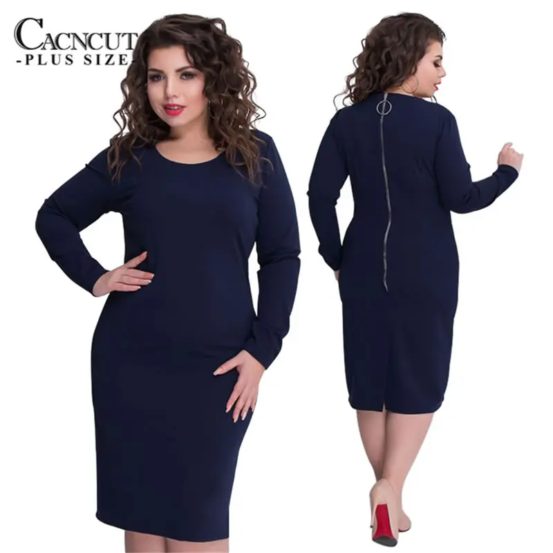 

6XL 2019 Autumn Winter Plus Size women dresses Big Large Size dress pencil Dress Elegant bodycorn clothing Vestidos long sleeve