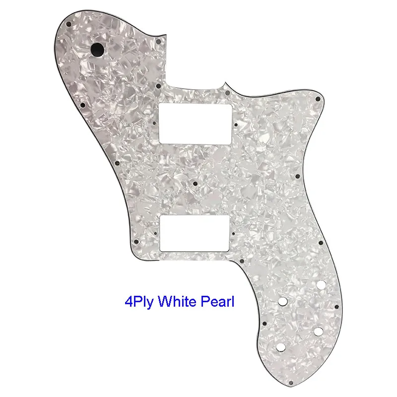 Pleroo пользовательские гитарные части-для США FD 72 Tele Deluxe Переиздание гитары накладки с PAF хамбакер Замена - Цвет: 4Ply White Pearl