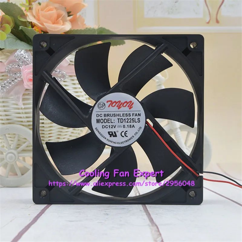 TD1225LS DC 12V 1700RPM 0.18A 12025 12 см 120*120*25 мм 2 провода ультра тихий компьютер источник