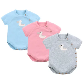 

Newborn Infant Baby Girl Summer Bodysuits Jumpsuit Funny Cartoon Knitted Toddler Kids Sunsuit Outfits Children One Piece Costume
