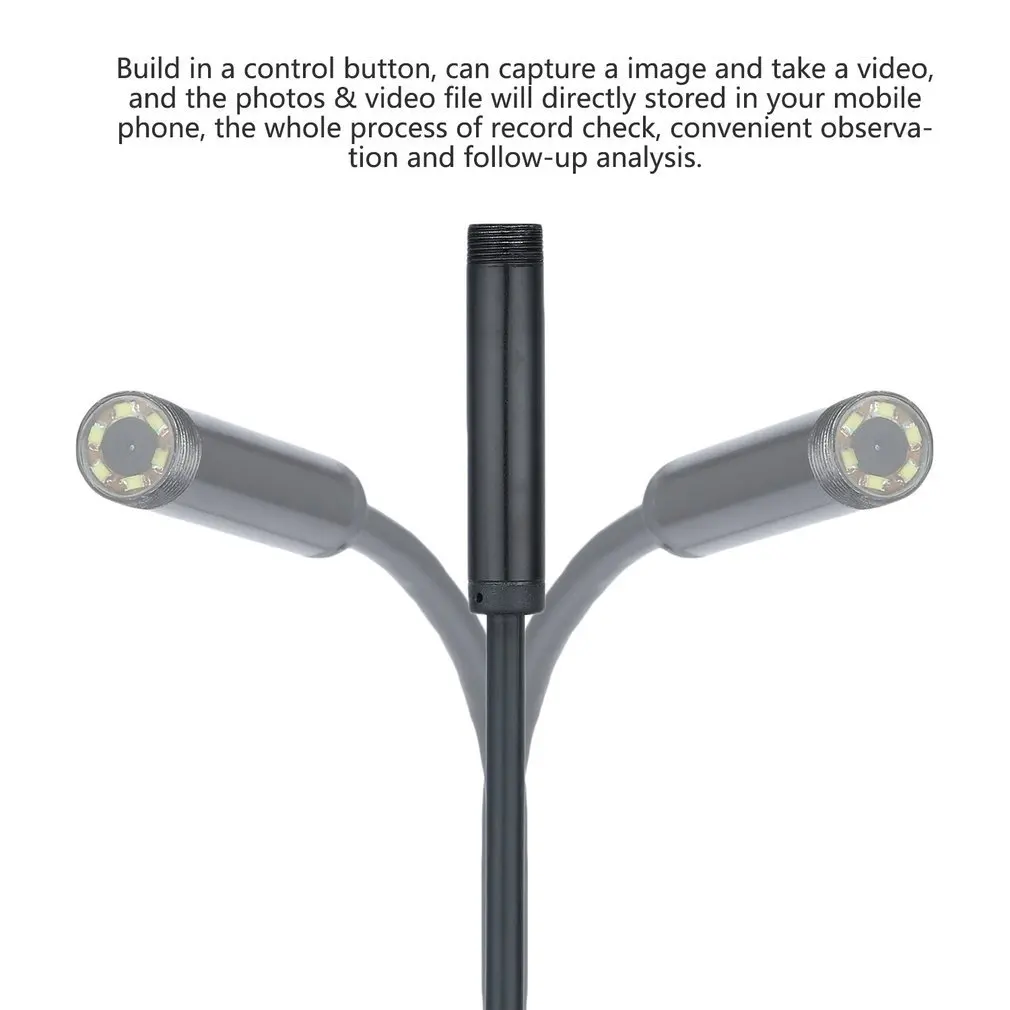 Эндоскопическая очистка ушей черный 6LED 1 м/7 мм объектив эндоскоп водонепроницаемый осмотр бороскоп камера для Android PC телефон устройство