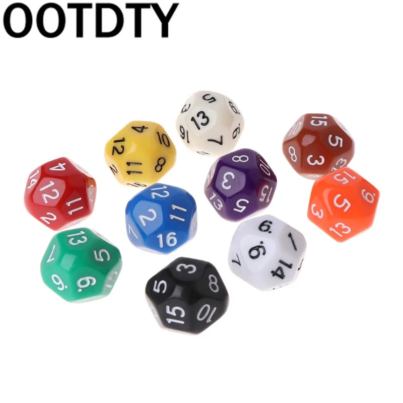 

10pcs 16 Sided Dice D16 Polyhedral Dices For Dungeons and Dragons Table Games