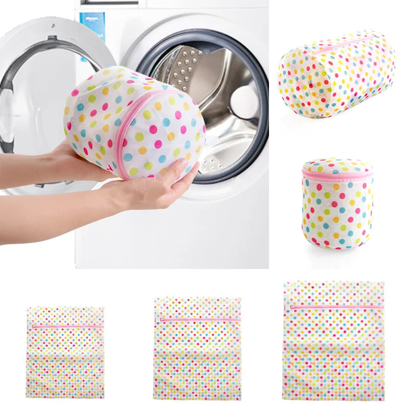 

1PC Clothes Washing Machine Laundry Bag With Zipper Nylon Mesh Net Washing Bag Pouch Basket Organizer For Travel Bra Underwear
