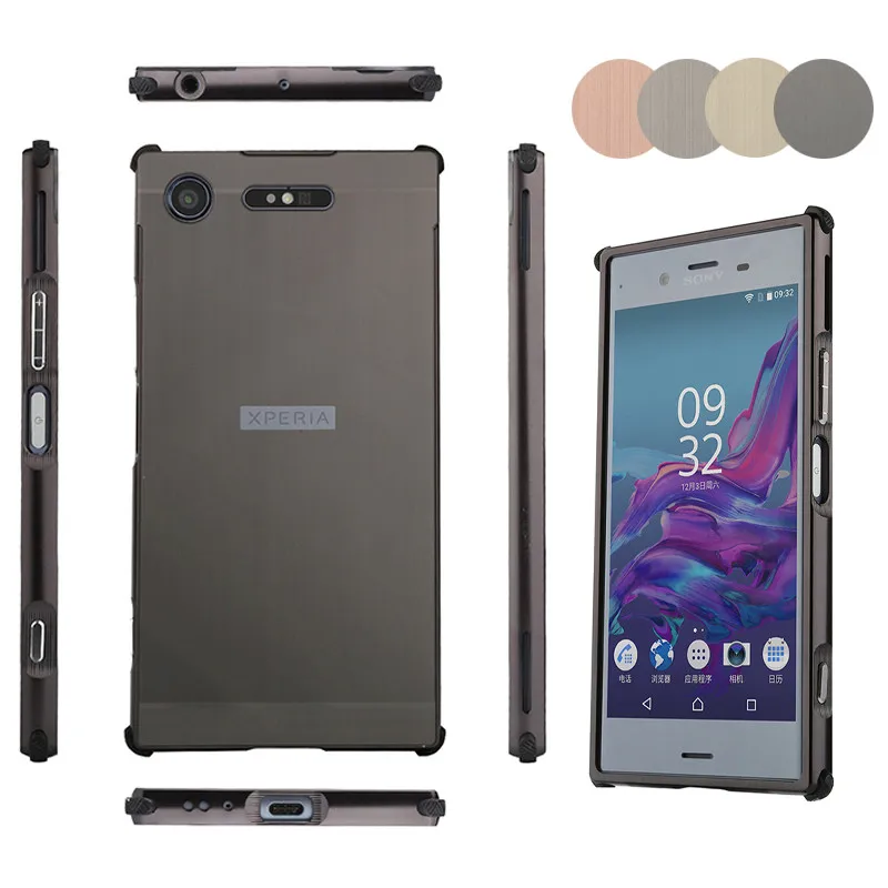 

For Sony Xperia XZ1 G8342 Case Plating Metal Frame Cover with Brushed Back Cover Hard Phone Case for Sony Xperia XZ1 G8341 G8342