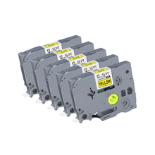 5 шт. TZe631 TZ 631 ламинированная этикетка лента PUTY 12 мм черная на желтых Tze лентах совместима с Brother P-touch этикетка принтер PT-E100