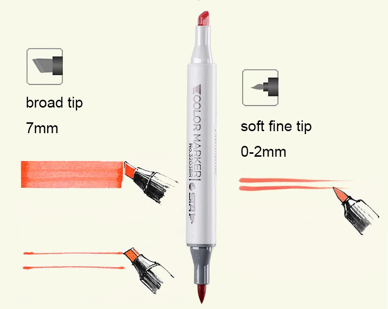 1 шт. 128 цветов на выбор художественный маркер на спиртовой основе маркеры хайлайтеры эскиз жирная двуглавая кисть маркер ручка художественные принадлежности