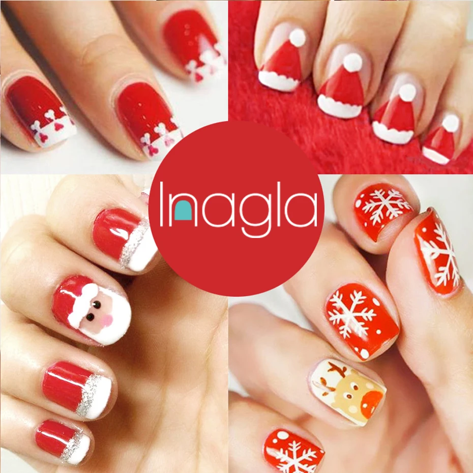 Гель лак для ногтей Inagla Crismas блестящий розовый Новинка|Гель ногтей| |