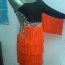 Стиль латинского танца костюм сексуальные старшие односторонние рукава кисточкой латинские танцы конкурс платье для леди ребенка платье латинского танца