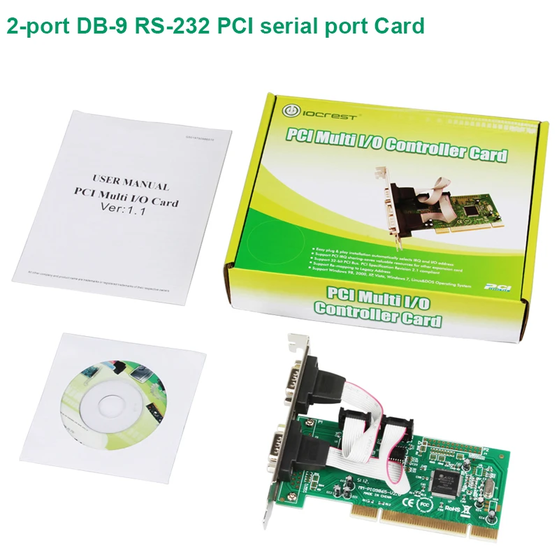 RS232+DB9 PCI Serial Port Card/Multi I/O controler card Support Serial Devices GPS/Digital Camera/Expansion Card Moschip 9865