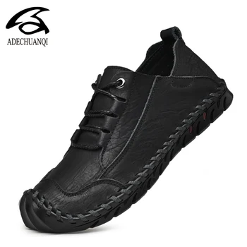 

Men's Leather Casual Shoes Moccasins Men Loafers Brand Spring New Fashion Sneakers Male Boat Shoes Suede Size 38-45
