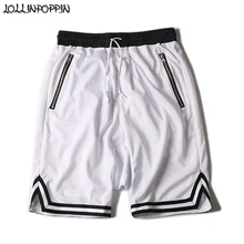 Высокая уличная спортивная одежда мужские сетчатые шорты-шаровары эластичный шнурок на талии хип хоп повседневные шорты Нижняя полосатая Бермуды Шорты