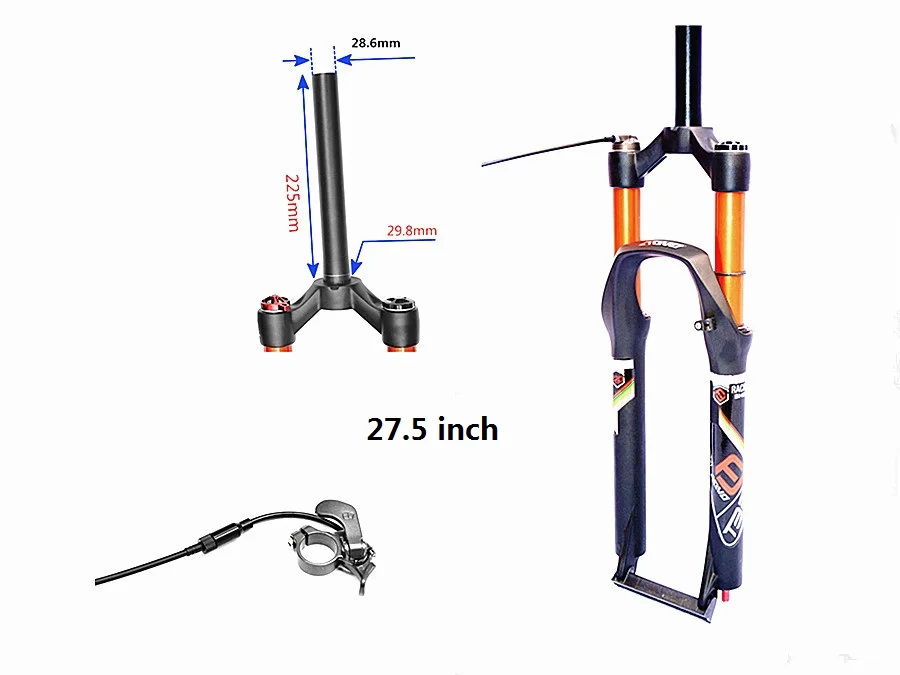 Ход 120 мм продаж горный велосипед вилка Air гашения удара вилка 1750 г включает в себя 26 27,5 29 дюймов велосипедная амортизационная или штепсельной вилки - Цвет: 27 5 inch