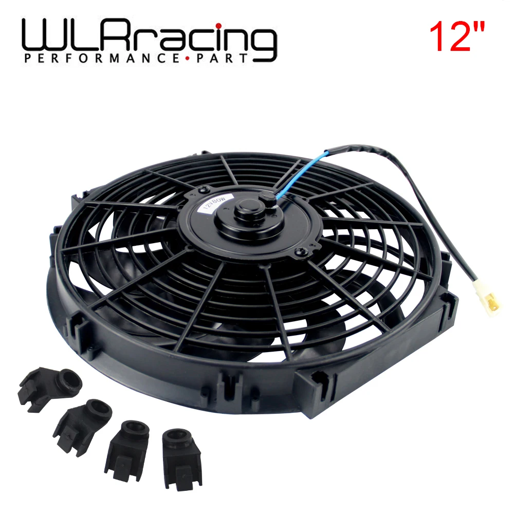 WLR 12 Inch Universal 12V 80W Slim Reversible Electric Radiator AUTO FAN Push Pull With mounting