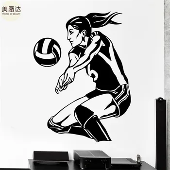 

Wall Sticker Sport Volleyball Player Beach Woma Girl Female Vinyl Decal for Furniture Window Pattern LIPC Single-piece Package