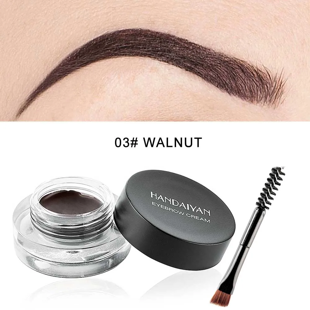 

Eyebrow Gel Eyeliner Cream Waterproof Brow Gel with 2 Ended Brush Tint Make Up 12 Color White Brown Blue Fast Ship