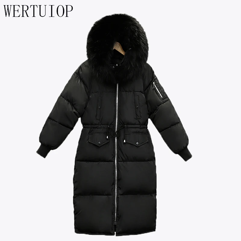 WERTUIOP 2018 Long Winter Coat Women Outerwear New Large