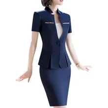 Модные женские юбка костюм Бизнес Летние Формальные Мода V шеи тонкий пиджак и юбка офис женские большие размеры Рабочая одежда