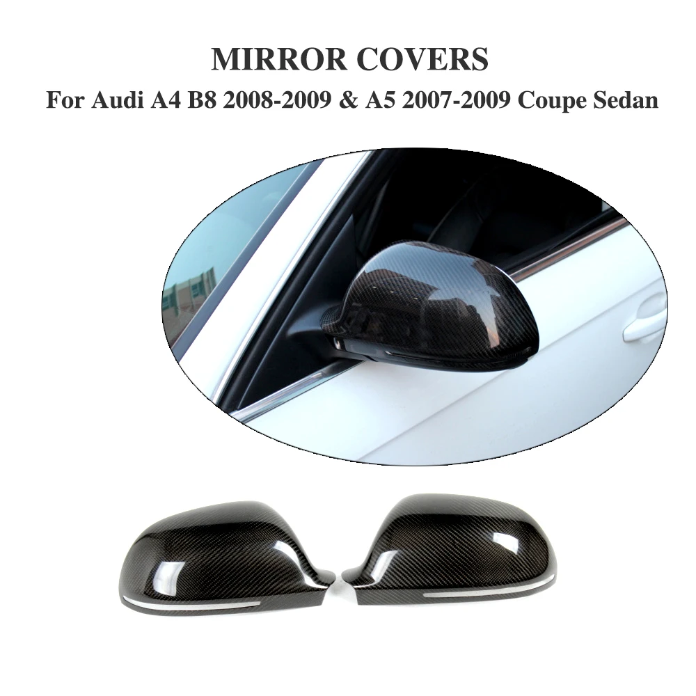 carbon fiber Add on style side Mirror Covers Caps For Audi A3 S3 8P A4 ...